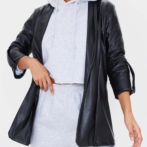 Faux Leather Blazer